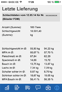 SVG Mobile app letzte Lieferung