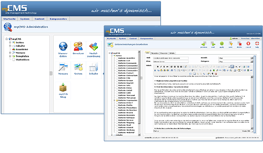 mycms CMS "Online"-Redaktionssystem
